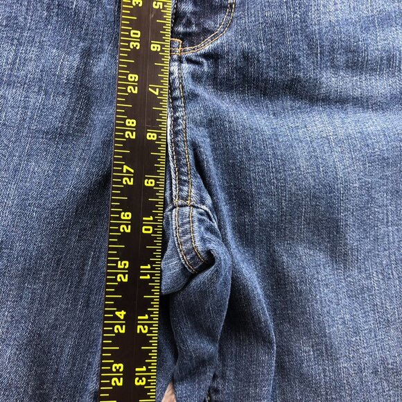 Lands End Womens Jeans Size 14 Mid Rise Bootcut Blue Denim Casual Cotton Classic - Picture 7 of 16